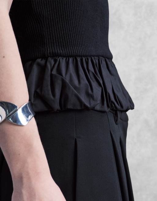 Mango - Sort, ærmeløs og højhalset top med peplum-kant, 3 af 4