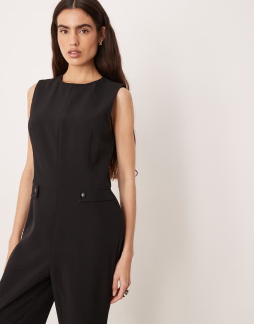 Mango - Sort ærmeløst figursyet jumpsuit, 2 af 4