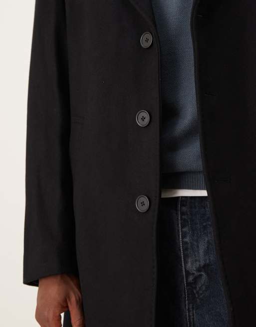 Mango - Sort skræddersyet frakke i uldblanding, 5 af 5