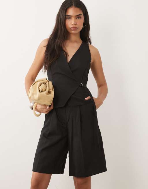 Mango - Sort skræddersyet jumpsuit med bindebånd i taljen, 4 af 4