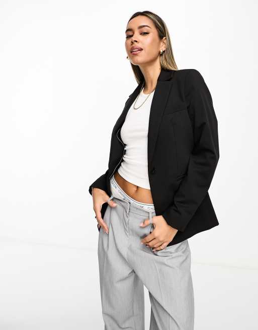 Mango - Sort slim fit-blazer