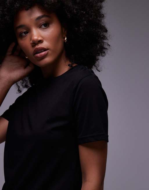 Mango - Sort T-shirt med runde, 2 af 4
