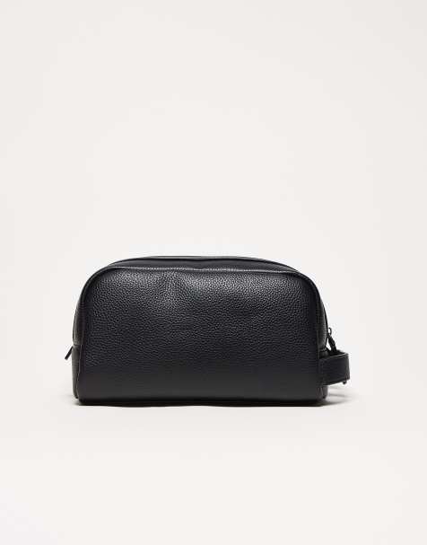 Mango - Sort toilettaske i imiteret narvlæder - view 1