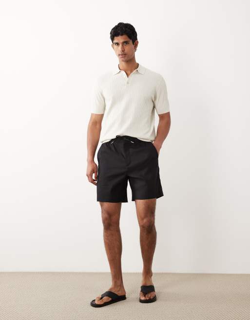 Mango - Sorte afslappede shorts i hørblanding, 2 af 5