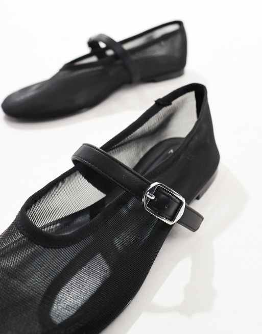 Mango - Sorte ballerinasko i netmateriale, 2 af 4