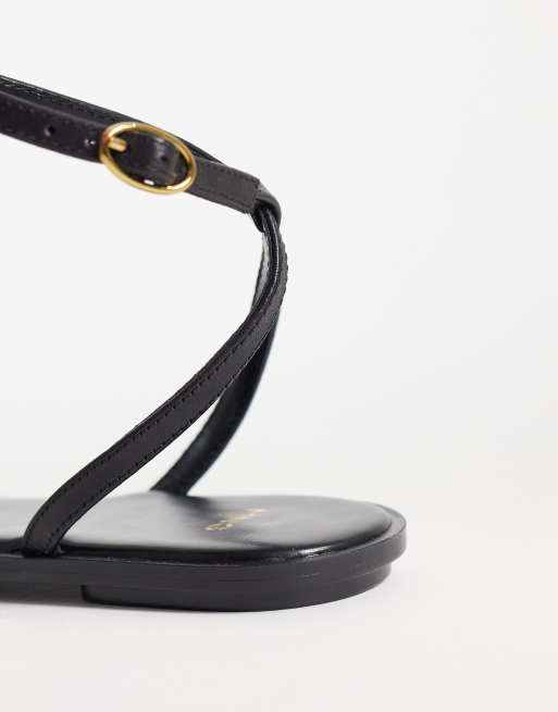 Mango - Sorte flade sandaler med metaldetalje, 2 af 4