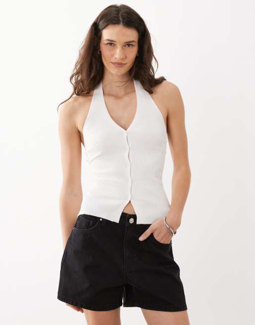 Mango - Sorte skræddersyede shorts i 100% bomuld, 2 af 5