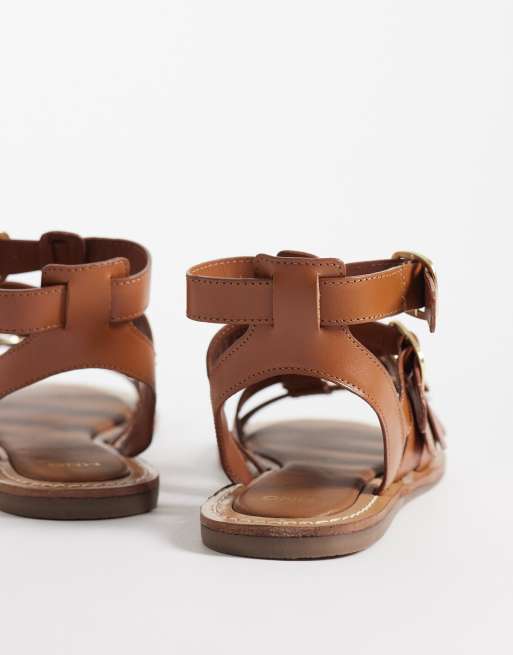 Mango - Spartiates 100 % cuir avec boucles - Fauve, 3 de 4