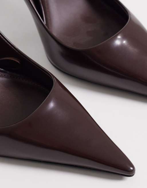 Mango – Spitze Pumps in Burgunderrot, 2 von 4
