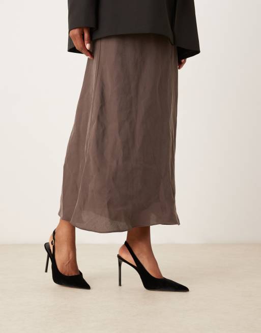 Mango – Spitze Slingback-Schuhe aus schwarzem Samt mit Absatz, 2 von 4