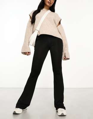 Mango Mango split hem casual trouser in black