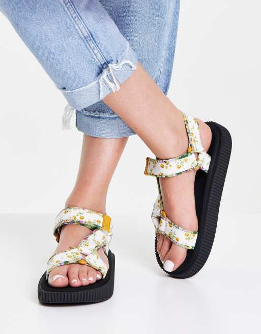 Mango sporty floral sandal in multi