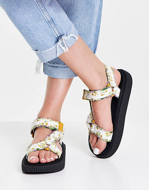Mango sporty floral sandals in multi | ASOS