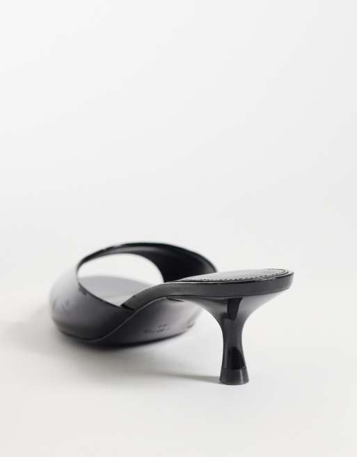 Mango starring Hailey Bieber heeled mule in black, 4 of 4