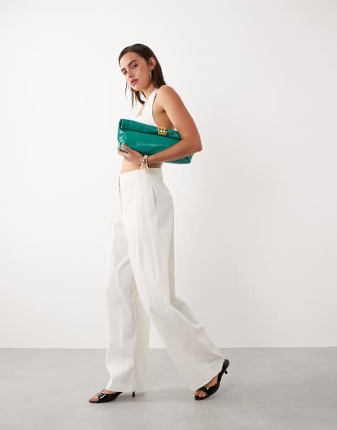 Mango starring Hailey Bieber – Kasha – Elegante Barrel-Leg-Hose in Weiß, Kombiteil - view 1