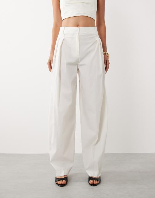 Mango starring Hailey Bieber – Kasha – Elegante Barrel-Leg-Hose in Weiß, Kombiteil, 2 von 5