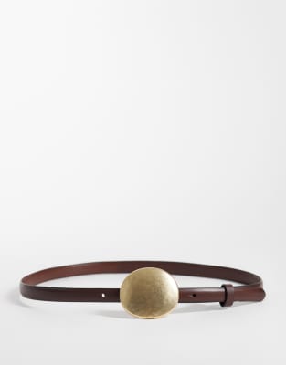 Mango Statement Buckle Belt In Brown