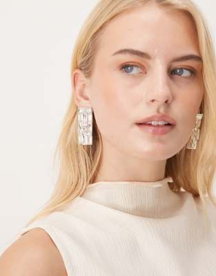 Mango - Statement-Hängeohrringe in Silberoptik