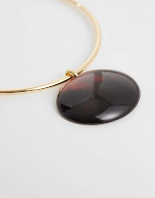 Mango statement pendent necklace in gold, 4 of 4