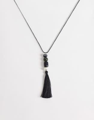 Mango Statement Tassel Necklace In Silver