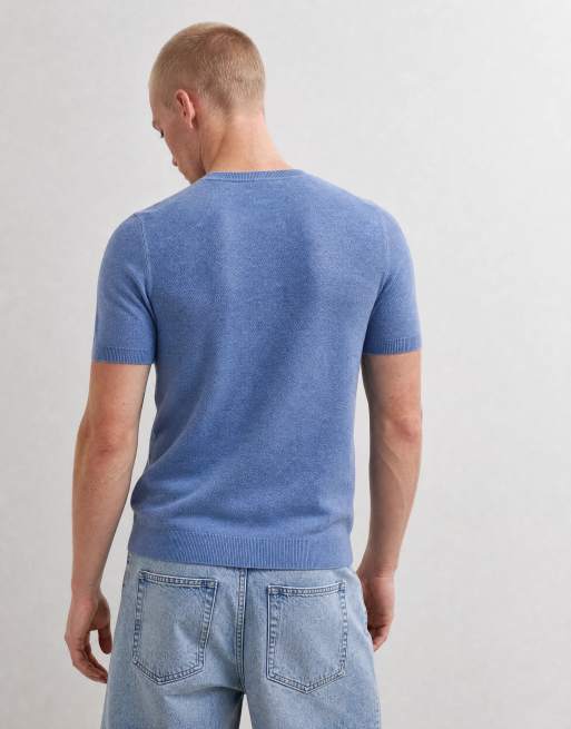 Mango stickad t-shirt i ljusblått, 10 av 10