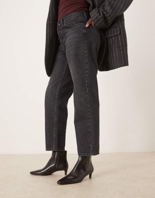 Mango – Stiefeletten aus 100% Leder in Dunkelbraun mit Kitten-Heel-Absatz, 2 von 4