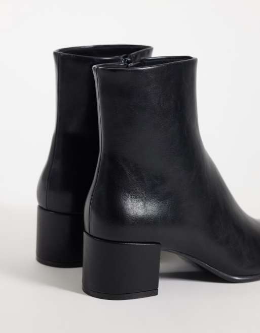 Mango stivaletto Chelsea con tacco in similpelle nero, 4 di 4