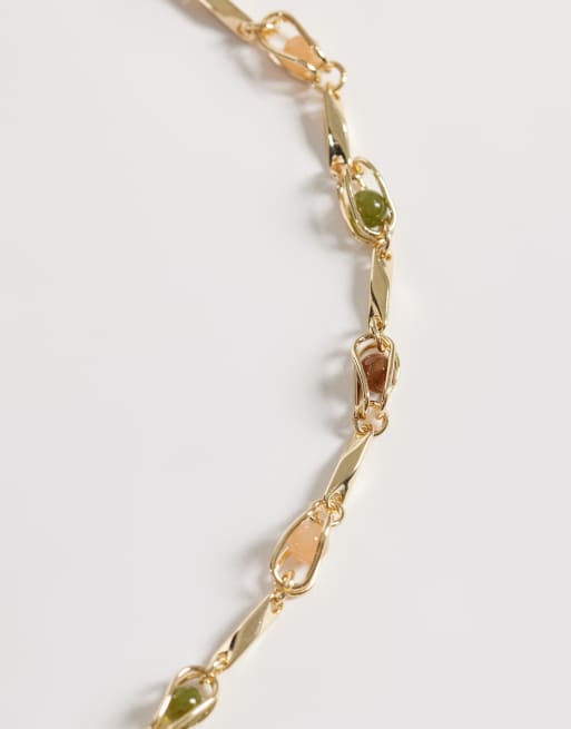 Mango stone embellished chain belt in gold tone | ASOS display picture 3