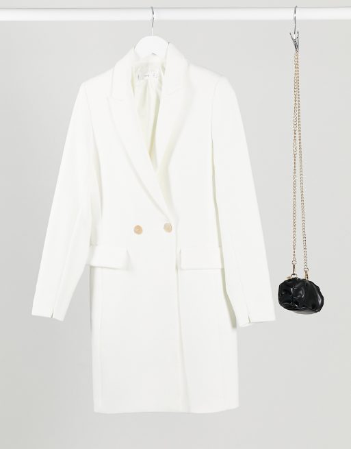 Mango straight coat in cream ASOS