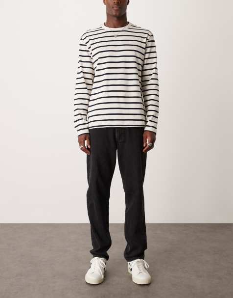 Mango straight fit denim jeans in washed black - view 1