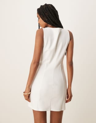 Mango Straight Fit Square Neck Mini Dress