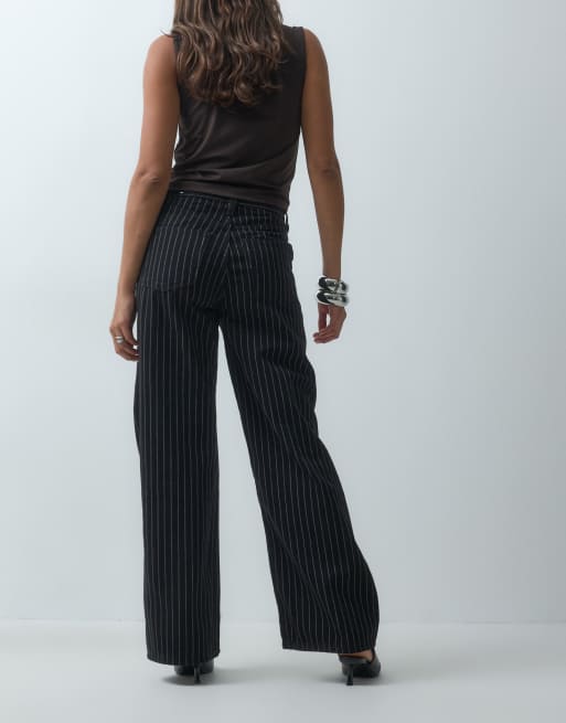 Mango straight jean in black stripe print, 5 of 5