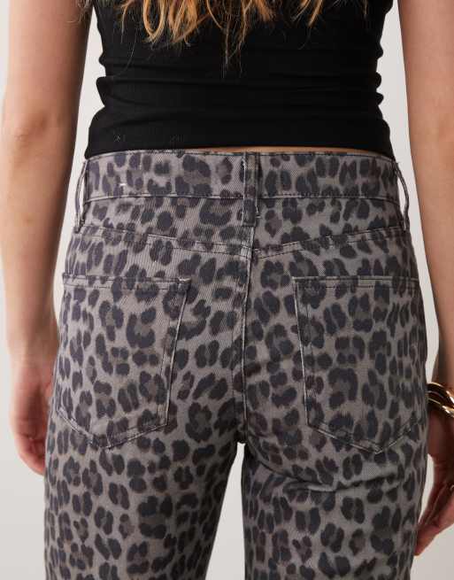 Mango straight jean in grey leopard print, 5 of 5