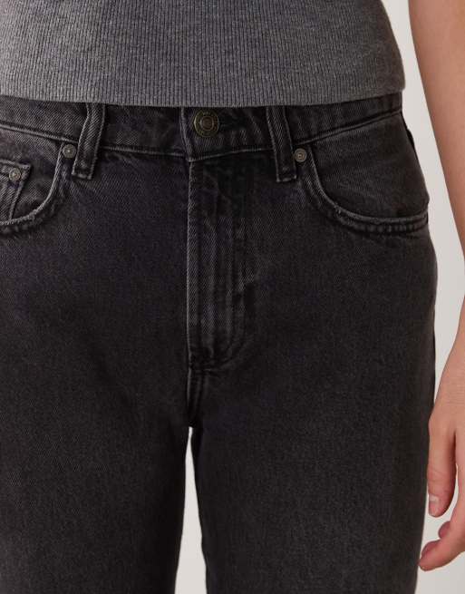 Mango straight-jeans i vasket sort, 4 af 5