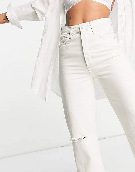 Mango straight jeans in white