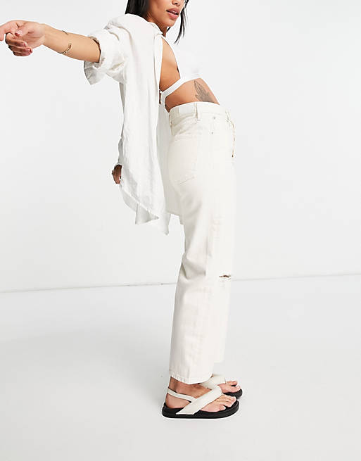  Mango straight jeans in white 