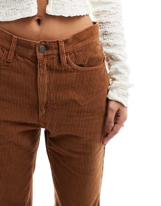 Mango straight leg cord jeans in brown ASOS