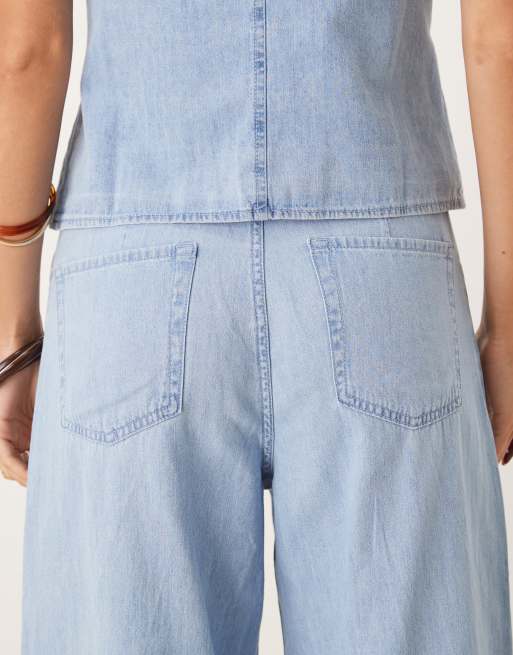 Mango straight leg jean co-ord in light blue, 4 of 5