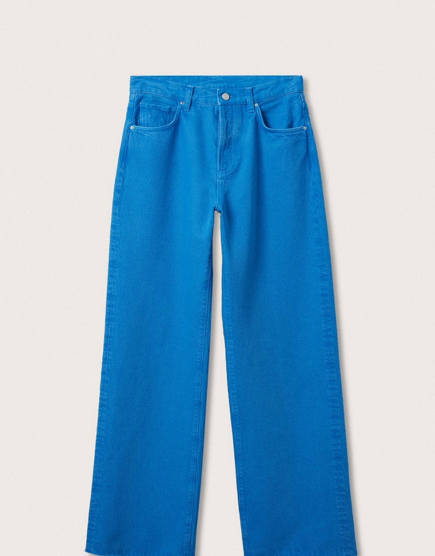 Mango straight leg jeans in bright blue