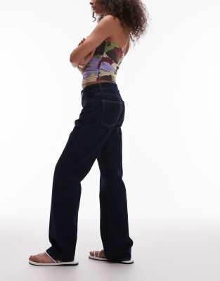 Mango Straight Leg Jeans In Blue