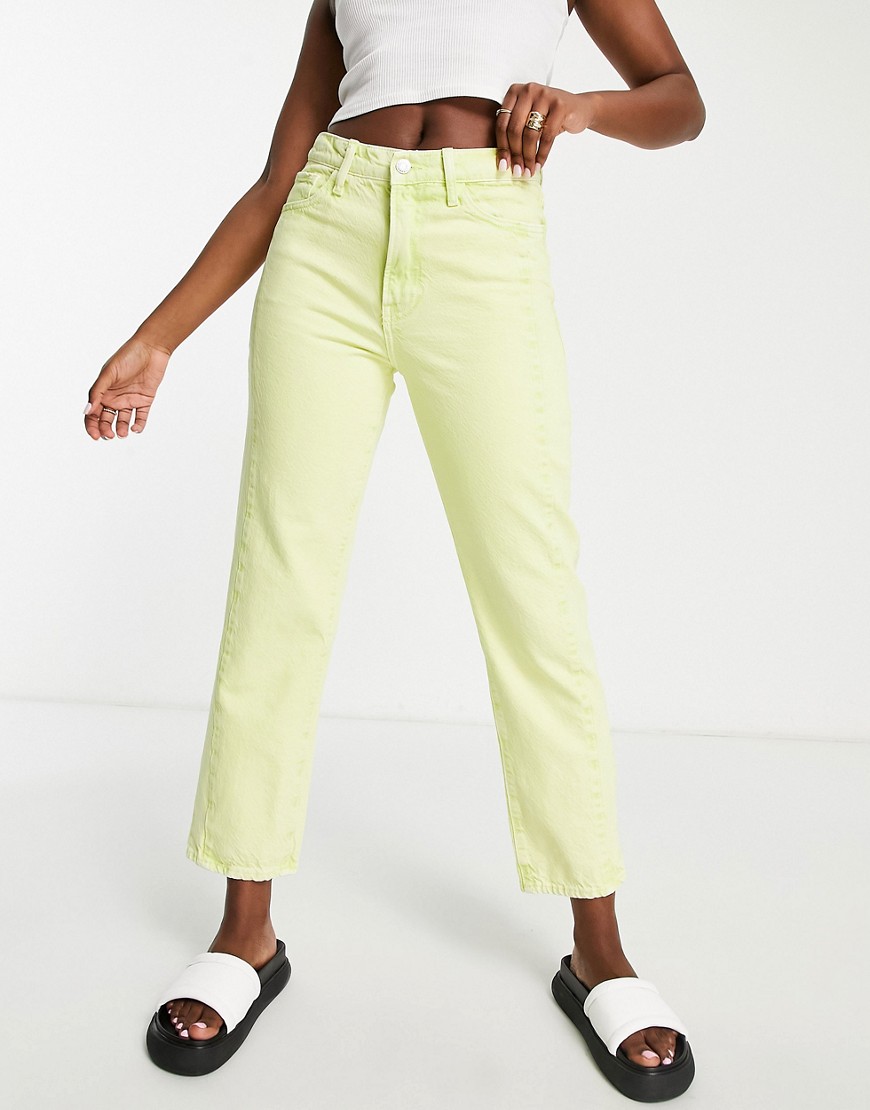 Mango straight leg jeans in lime green
