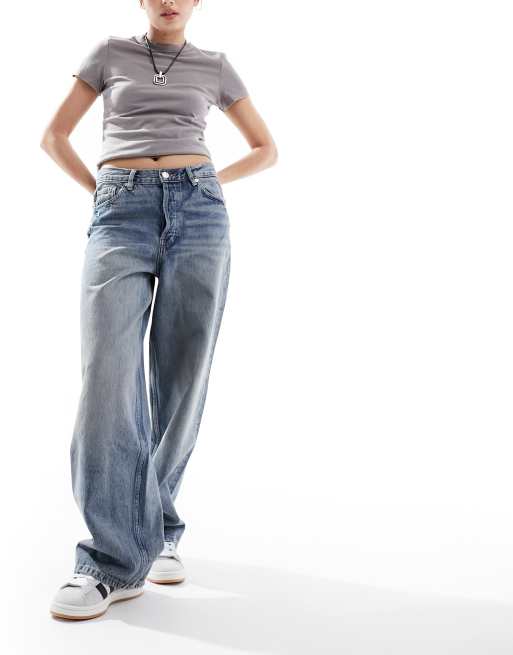 Mango straight leg jeans in vintage light blue ASOS