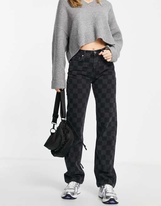 Mango straight hot sale checkered trousers