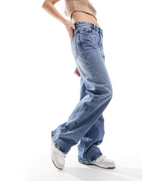 Mango straight leg oversized jeans in light blue - view 1
