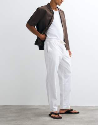 Mango Straight Leg Pants In White