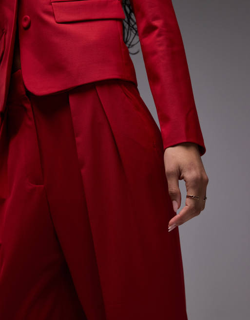 Mango straight leg pants in red - part of a set