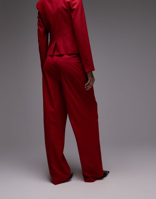 Mango straight leg pants in red - part of a set