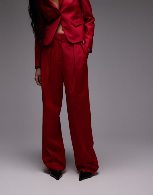 Mango straight leg pants in red - part of a set