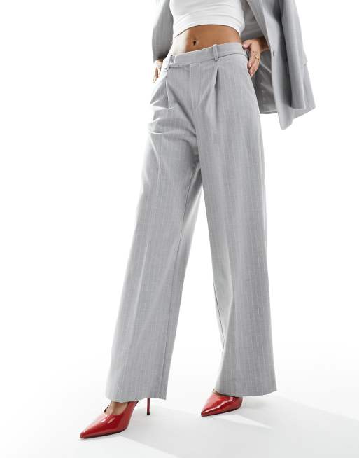 パンツ IBRIGU SS24 STRAIGHT TROUSER (11IB.808WF PINSTRIPE GREY) Mango straight leg pinstripe pants in gray | ASOS