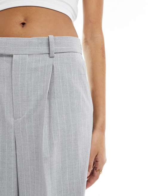 パンツ IBRIGU SS24 STRAIGHT TROUSER (11IB.808WF PINSTRIPE GREY) Mango straight leg pinstripe pants in gray | ASOS